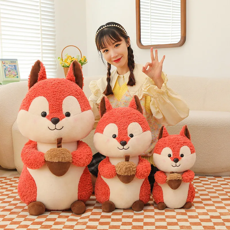 New Arrival Kawaii Squirrel Plush Toy Big Stuffed Animal Doll for Girls Holiday Gift