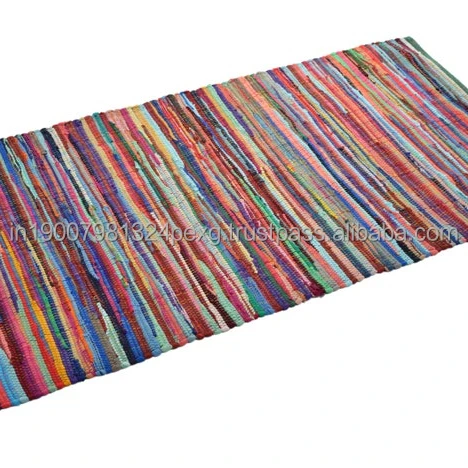 2021 Black Friday Sale Allure Handmade Chindi Rug from Recycled Natural Cotton Fabric