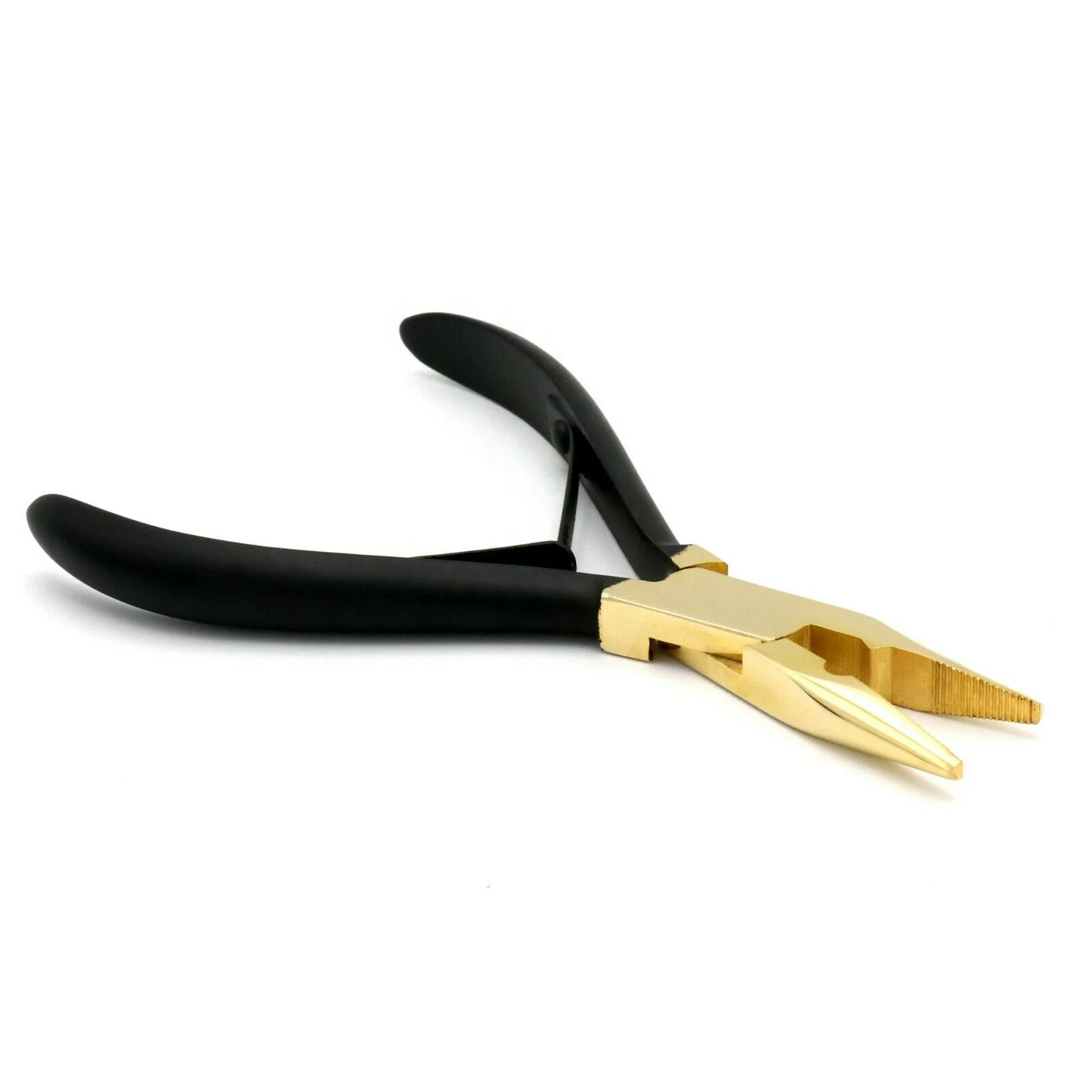 Hair Extension Removal & Fitting Pliers Tool Kit With Crochet  Loop & Pulling Needles Kit Black and Gold Stainless Steel