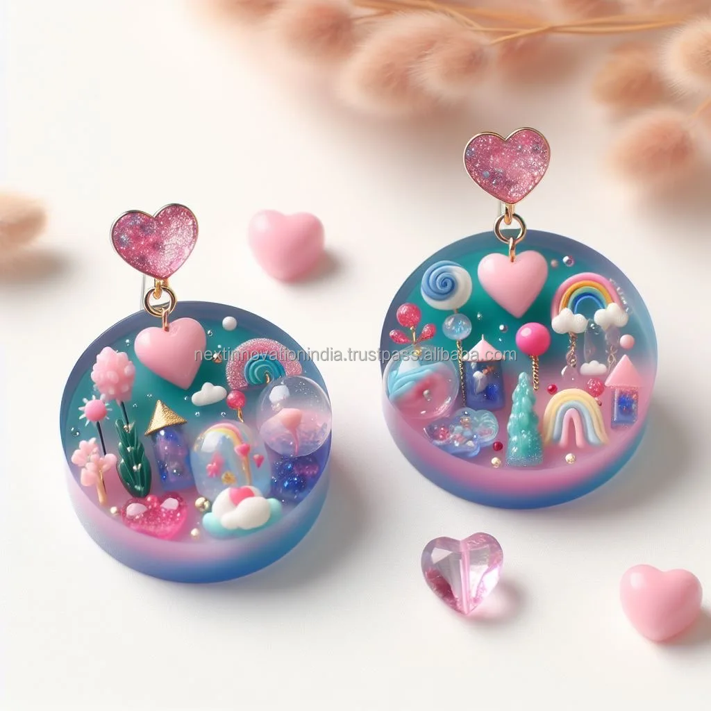 Handcrafted Exquisite Resin Statement Earring Tops Collection of Unmatched Best Quality