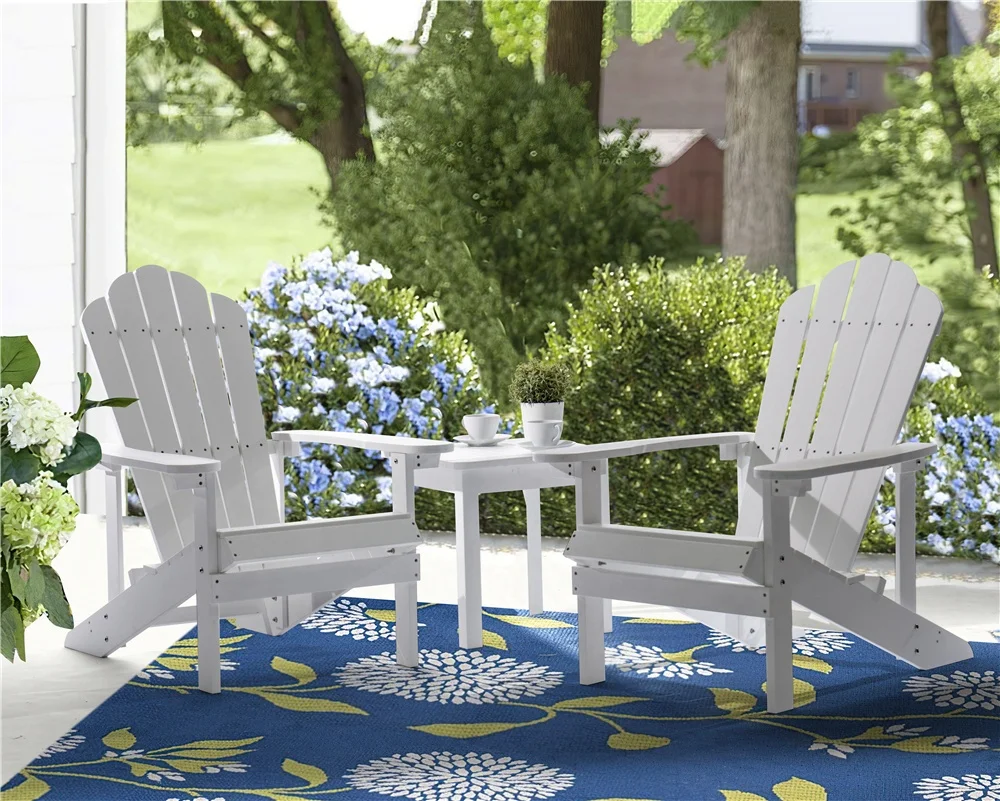 CHOUVANT wood plastic composite chair wood side table outdoor endurable plastic wood modern adirondack table with cupholder