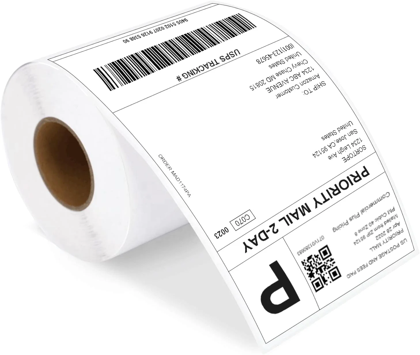Waterproof Direct Thermal Labels Shipping Labels for Printer Commercial Grade Direct Thermal Printer Paper
