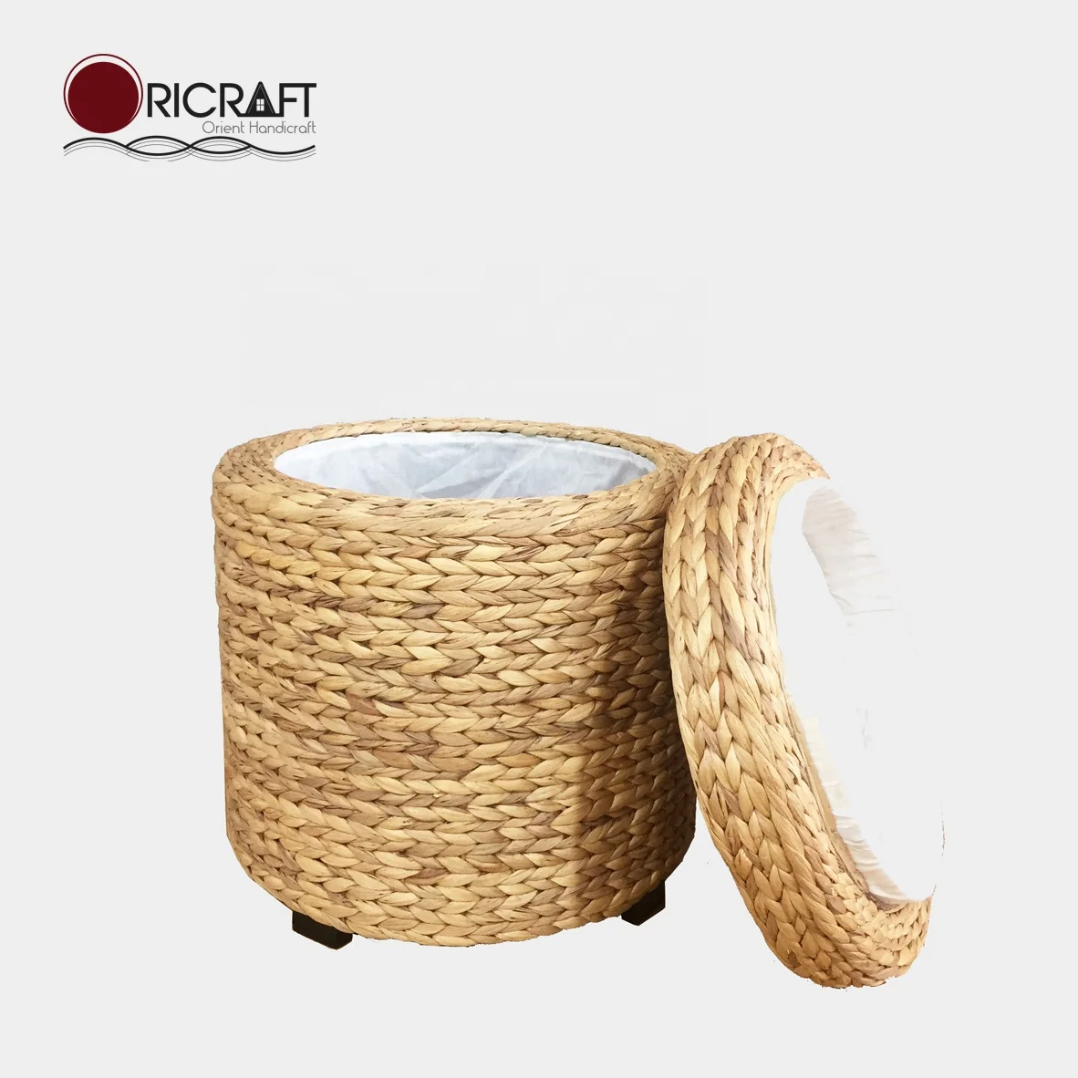 Оттоманка для хранения кавины с отдельной крышкой и внутренней тканевой подкладкой