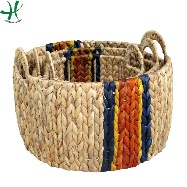 Прямоугольная бамбуковая корзина для хранения воды гиацинт плетеная с ручками белая коричневая декоративная белья (HS 4310/2)