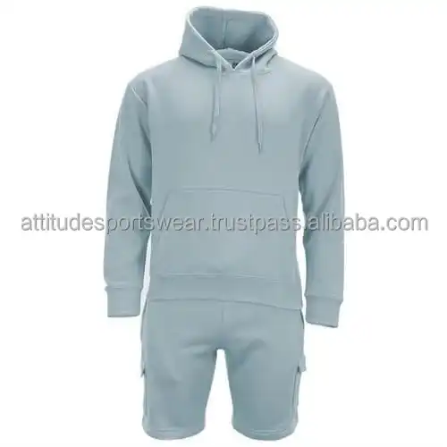 2024 Men High Quality Hoodie Set With Drawstring Ribbed Cuff For Men  Custom Logo #D