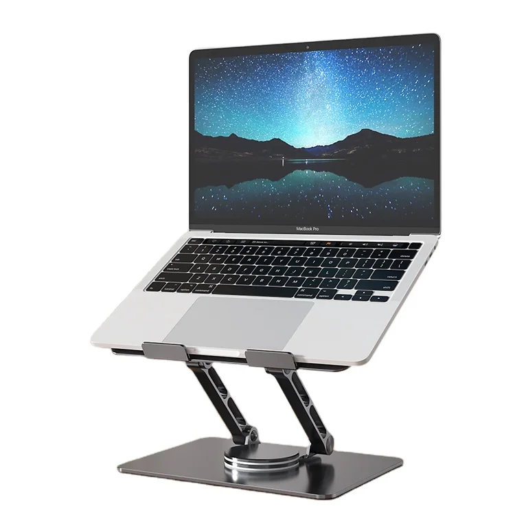 360 поворотный регулируемый портативный складной Эргономичный Алюминиевый компьютер стойка для ноутбука Подставка для ноутбука серый серебристый черный