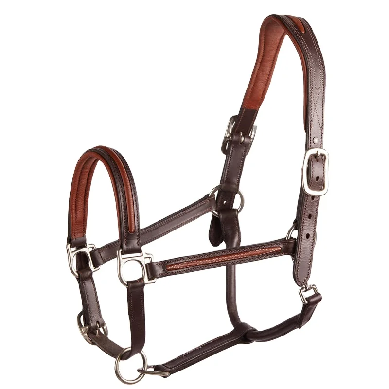 high quality 100% genuine leather fancy horse halter with hand made stitching for horse racing