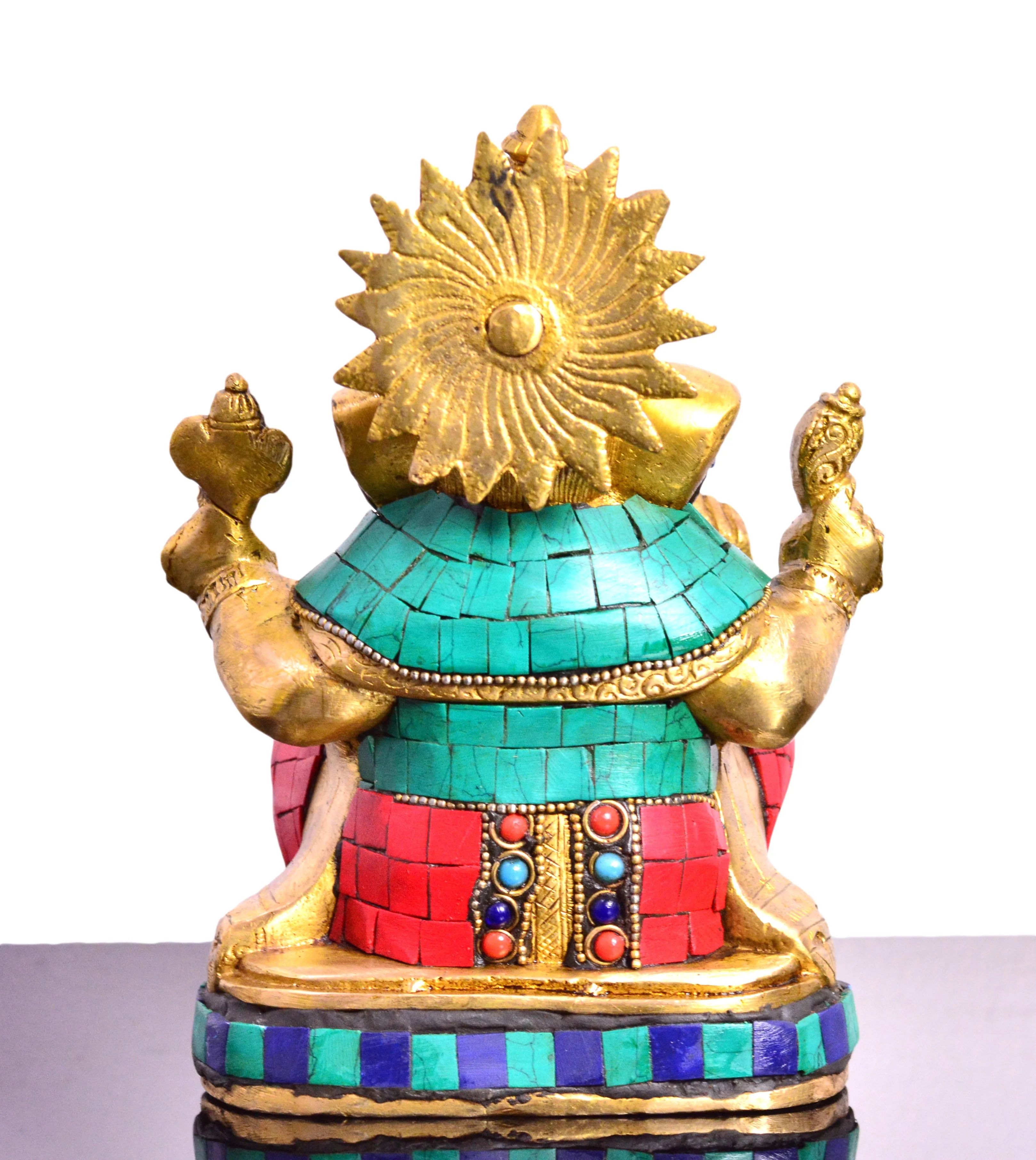  Статуя Будды латунная Ганеша 2 5 кг 6 дюйма скульптура с камнем хороший подарок для нового начала