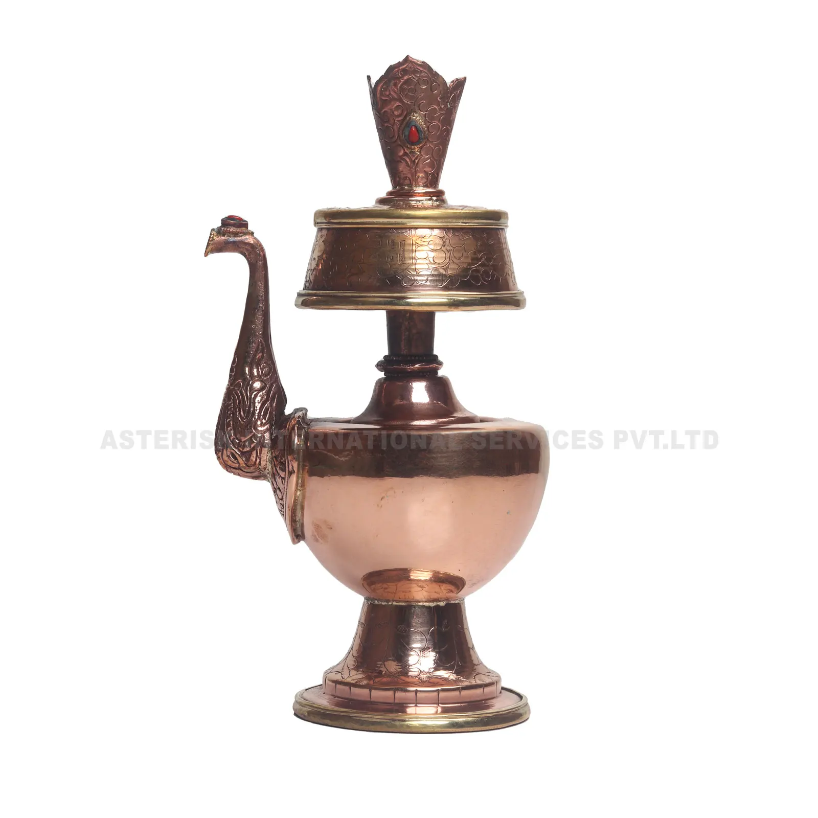 Tibetan Brass Fine Carving Stone Setting Bhumpa For Rituals In House Monuments Holy Sites To Purify Protect From Harmful Forces