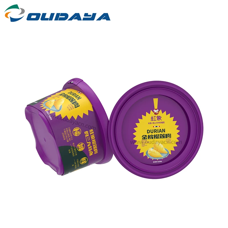 750ml new product customized IML printing pp container plastic box for packing durian ice cream yogurt