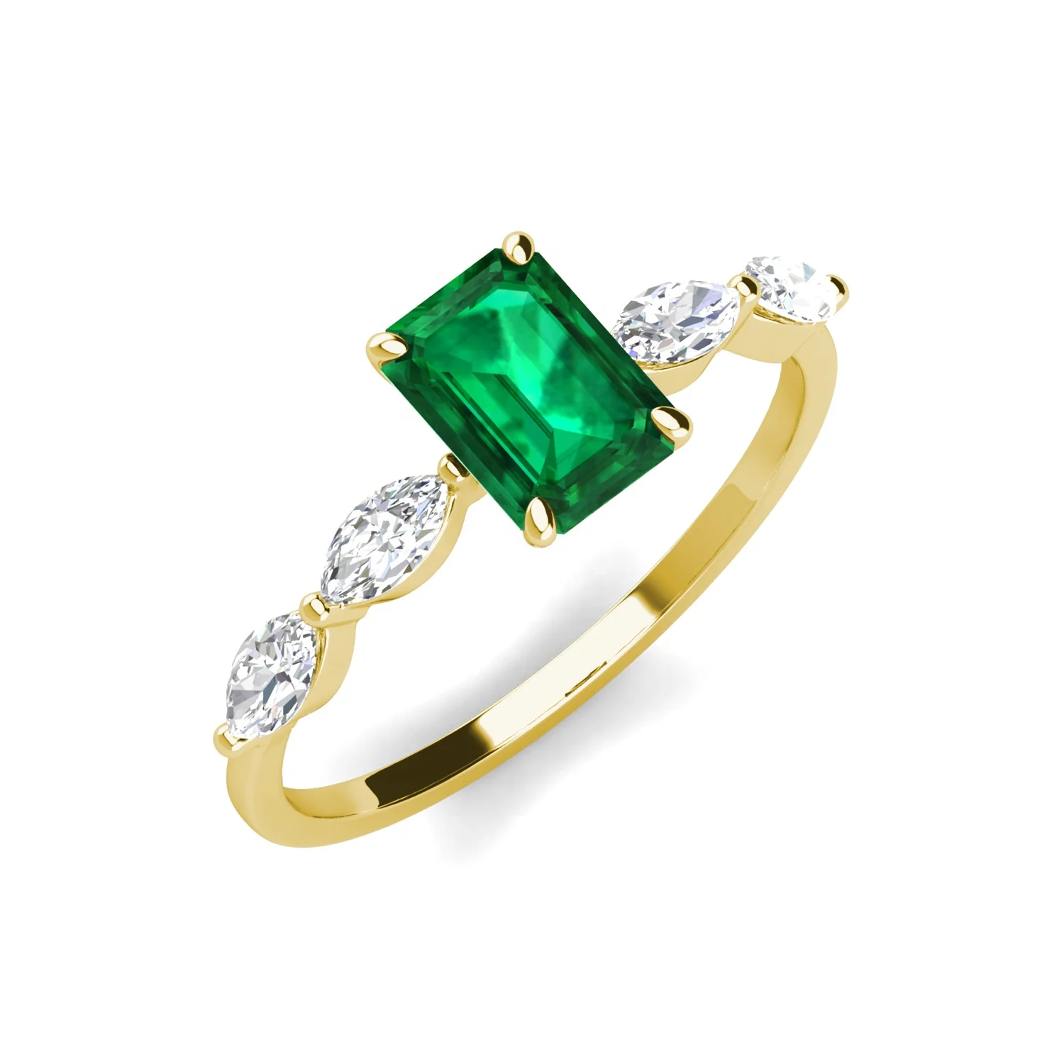 925 Sterling Silver Lab Created Emerald Minimalist Birthstone Jewelry Stackable Marquise Ring For Women 2022 Destiny Jewellery