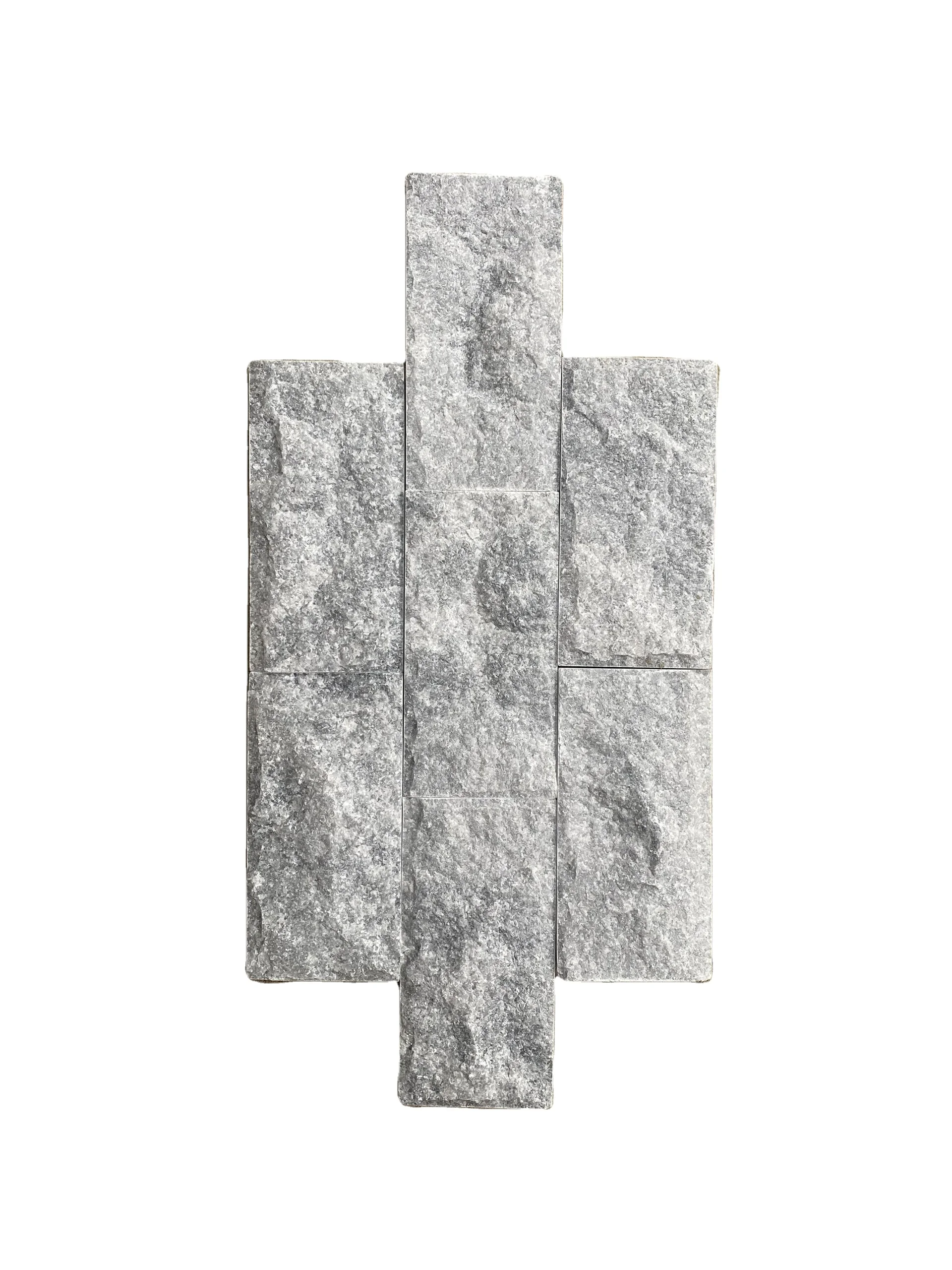Hand-Split White Marble Stone 10x20x1.5cm for Wall Decor