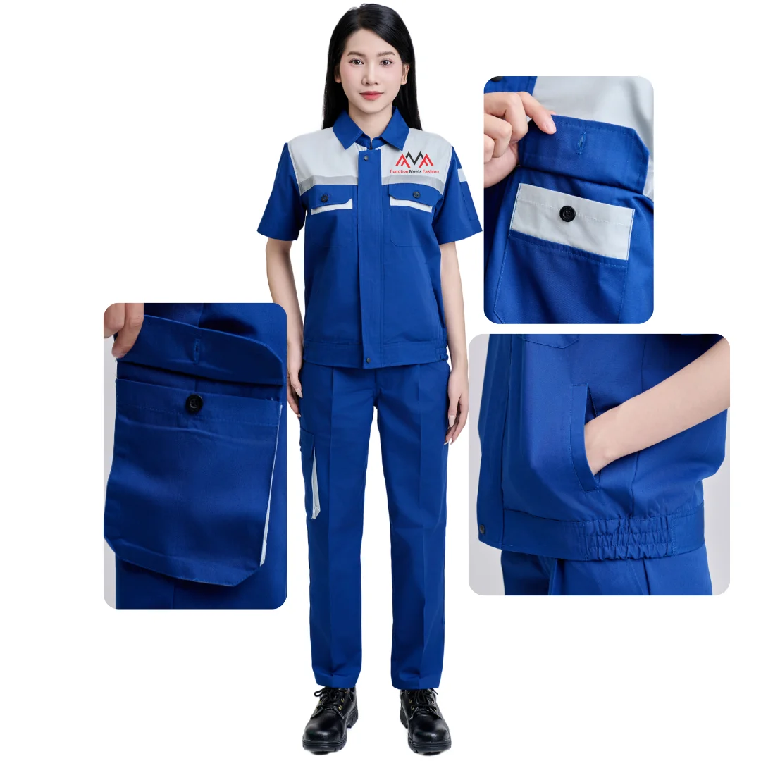 TOP SELLING working clothes uniform blue black construction worker with fam oil/gas workwear plus size - FMF factory - LOW MOQ
