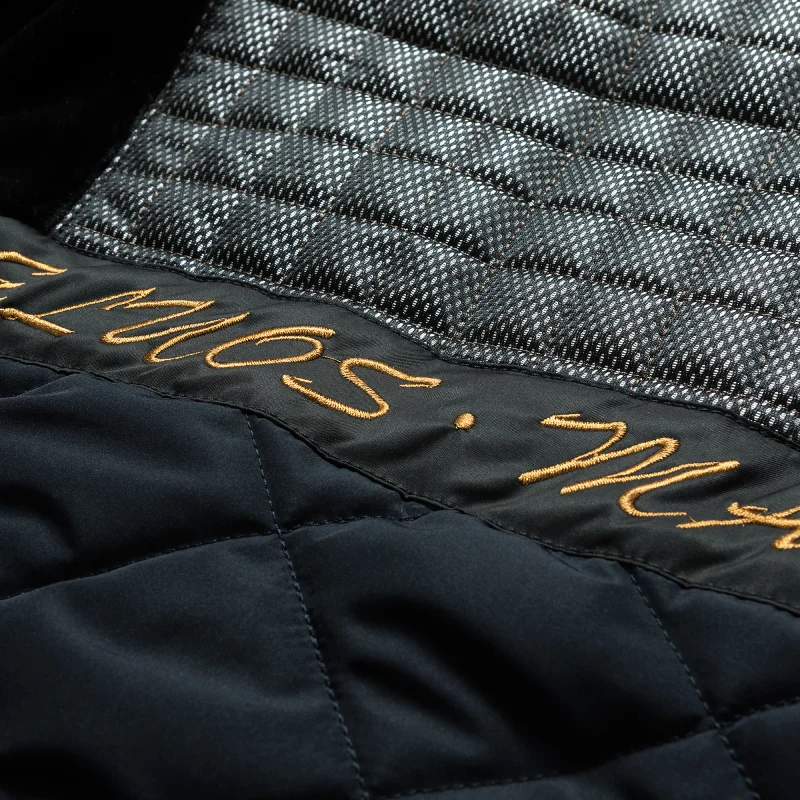 SOELUOS New Winter Fur Collar Hooded Long Quilted Cotton Jackets Business Casual Coats Overcoat For Men