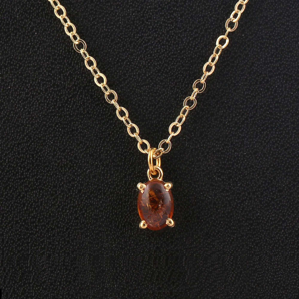 Purple Amethyst Oval Shape Gemstone Necklace Adjustable Gold Plated Prong Sett. Handmade Brass Necklace Jewelry Mode Joyas N-213