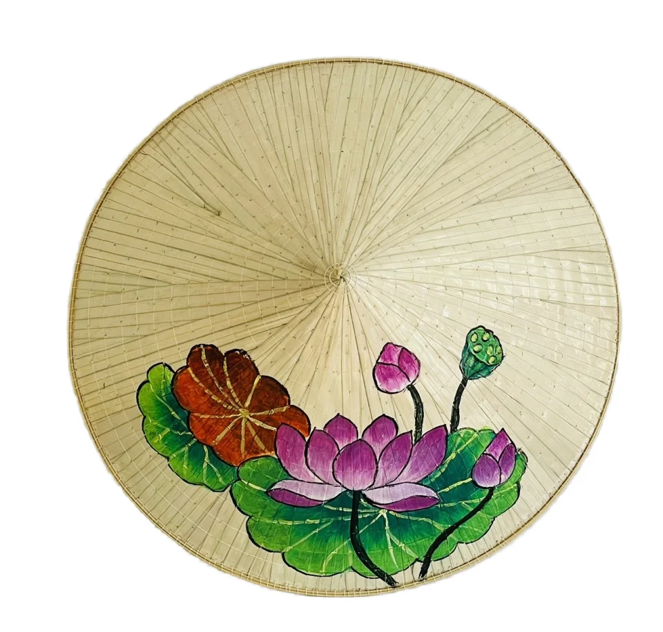 Unisex Traditional Vietnamese Conical Hat Handcrafted Asia Panama Elegance Straw Unique Lotus Leaf Non La Travel Outdoor Ready