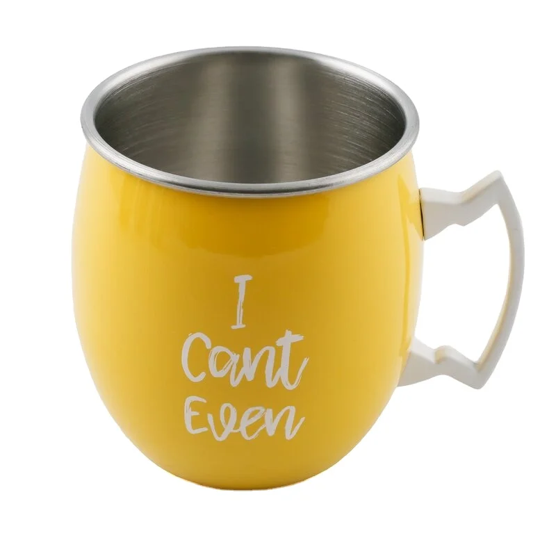 20oz. Stainless Steel Silversmiths Yellow Even Moscow Mule Mug 100% solid manufacturer At Wholesale Price High Quality Copper