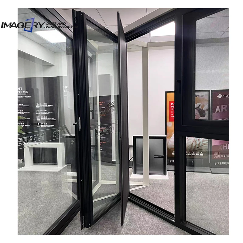 Modern French Design Aluminum Frame Swing Glass Door Waterproof for Home Use-for Hotels Bedrooms Kitchens Offices Interior Use