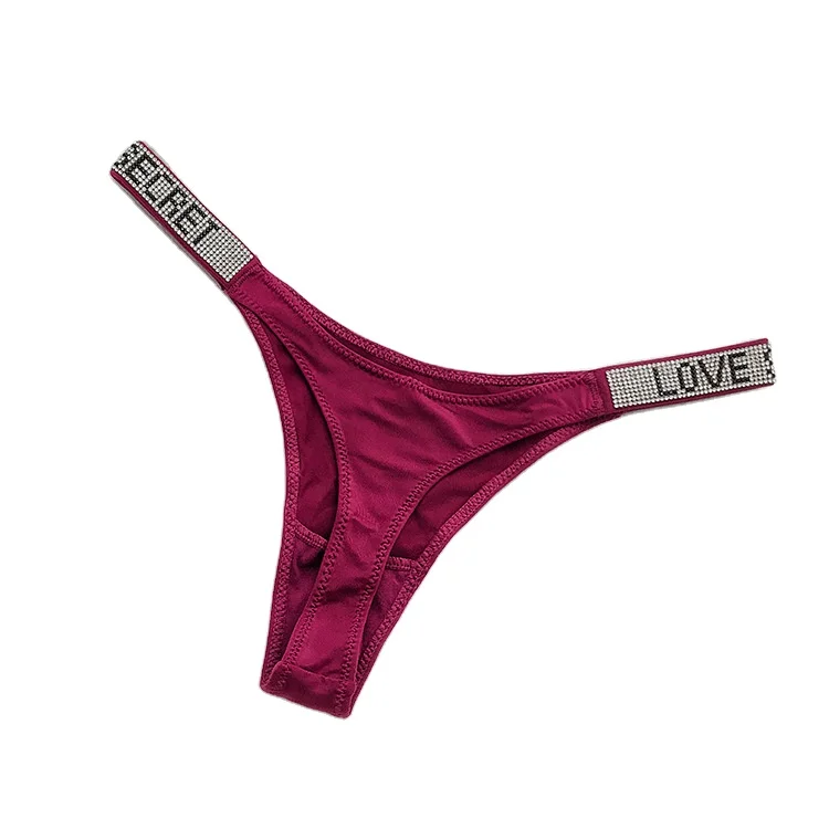 Women Panties Low Waist G-String Thongs Underwear Seamless Rhinestones Thin belt String Sexy T-Back Female Underpants