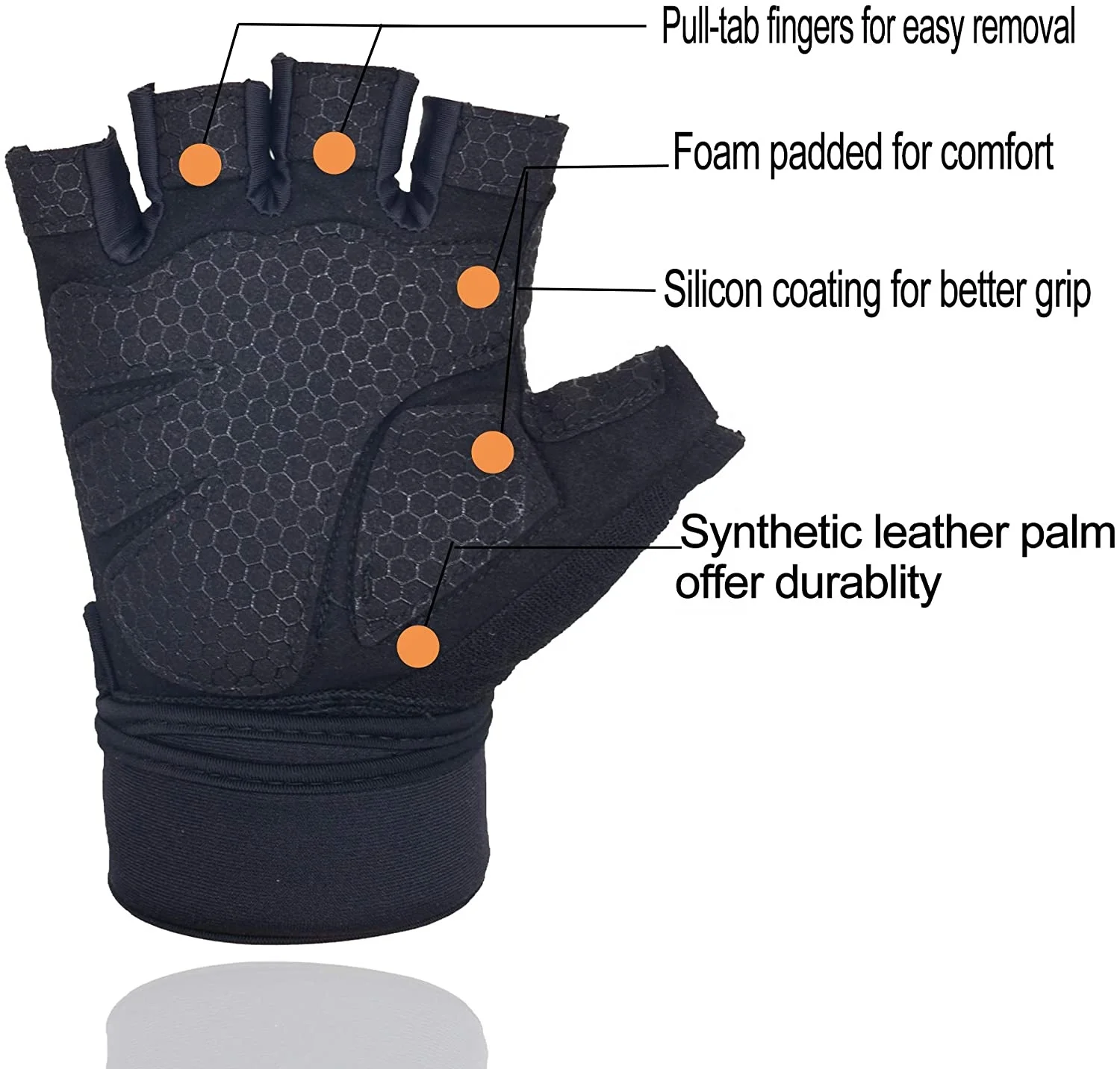 wholesale adjustable great grip custom logo keeper Cross Fit Training Workout fingerless Exercise Weight lifting gym Gloves