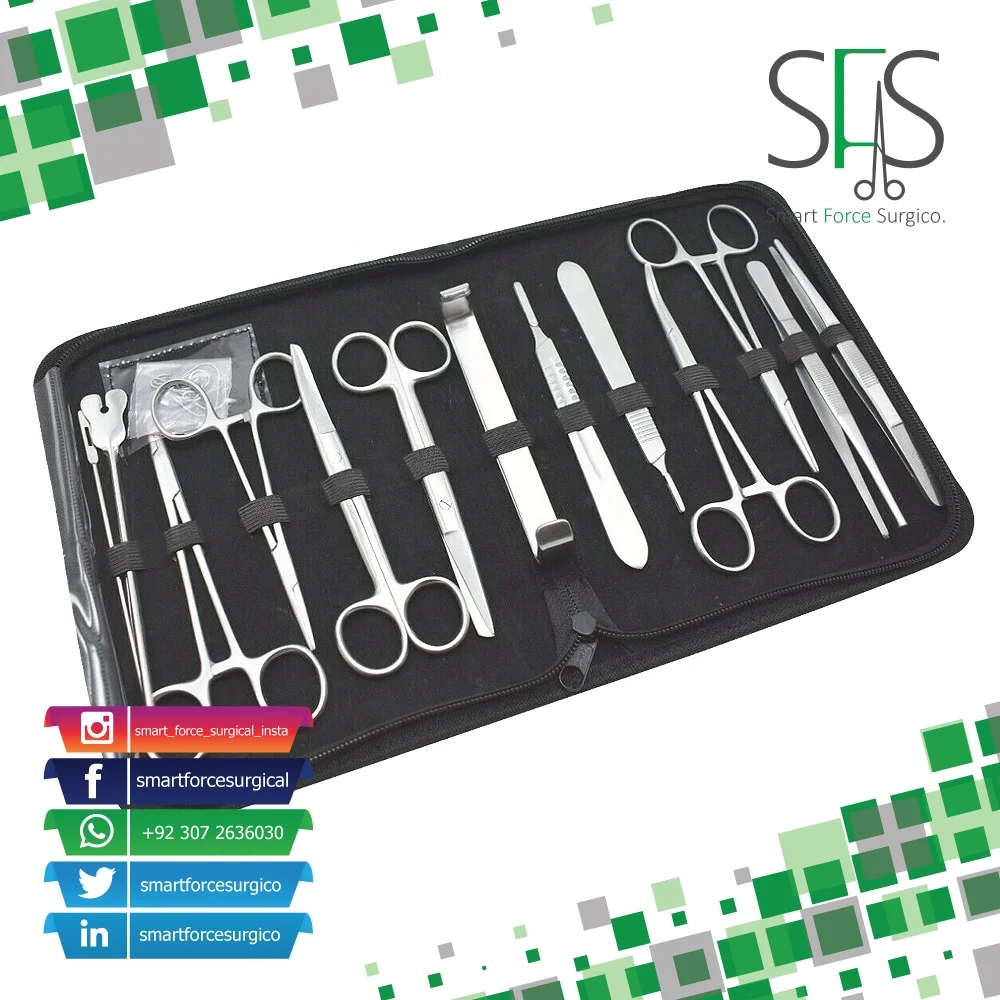 Set of 14 Advanced Lab Set Dissection Suture Kit Students Anatomy Instruments