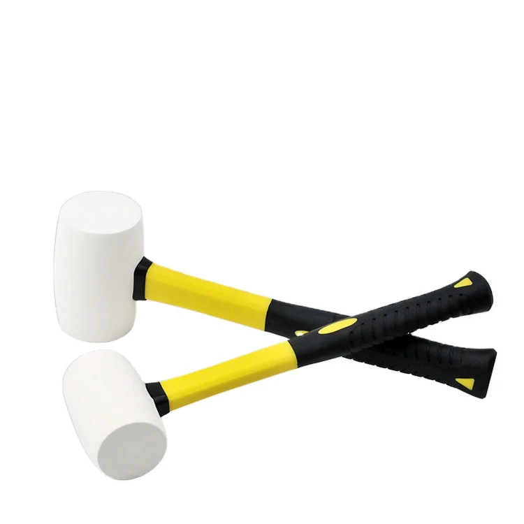 CROWNMAN Striking Tools 8/16/24oz hand tools TPR handle white rubber mallet hammer