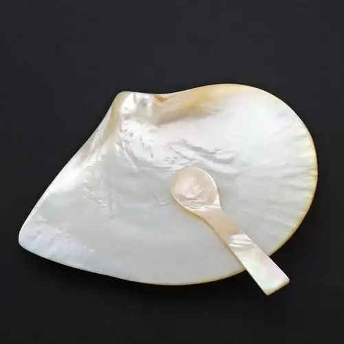 Yellowlip Mother of Pearl Shell Caviar Dish Pickle Plate and Spoon Dinner Set With Best Quality From India