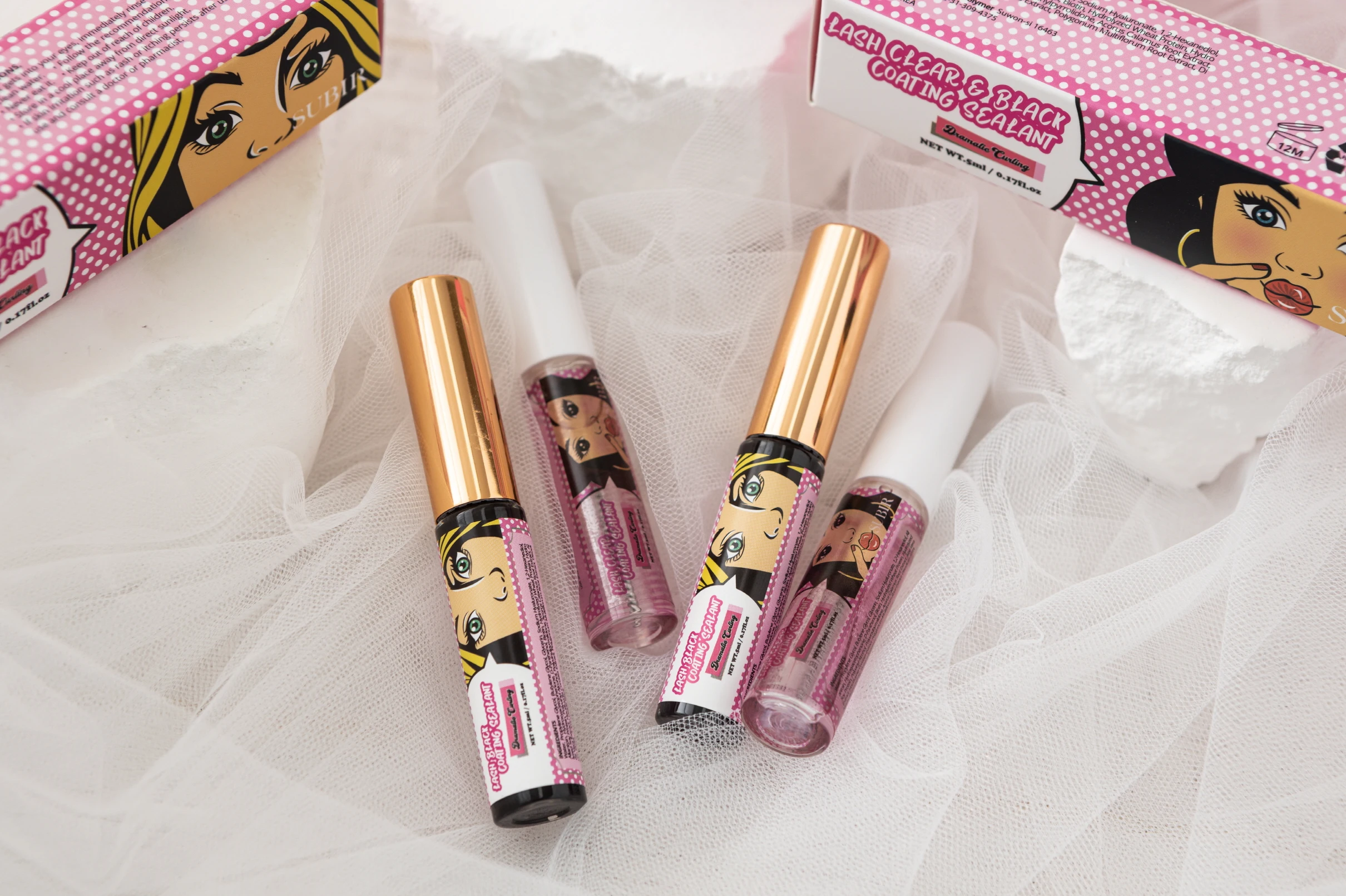 2024 Korea ISO22716 Certified Factory New Vegan Growth Serum Extension Clear Black Curling Sealant Lashes Box Natural False Fans