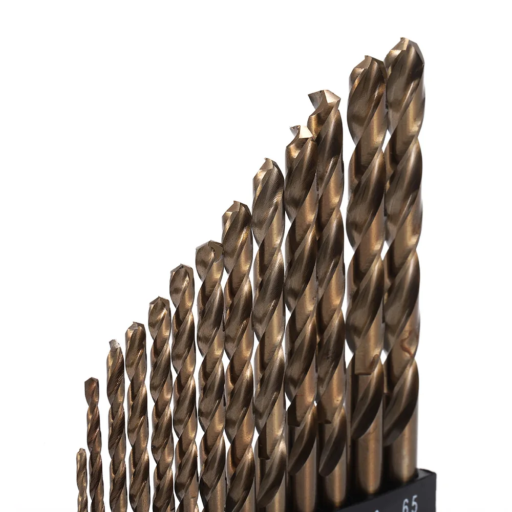 13Pcs HSS M35 Twist Drill Bit Set For Metal Stainless Steel Aluminium Drilling In Plastic Box