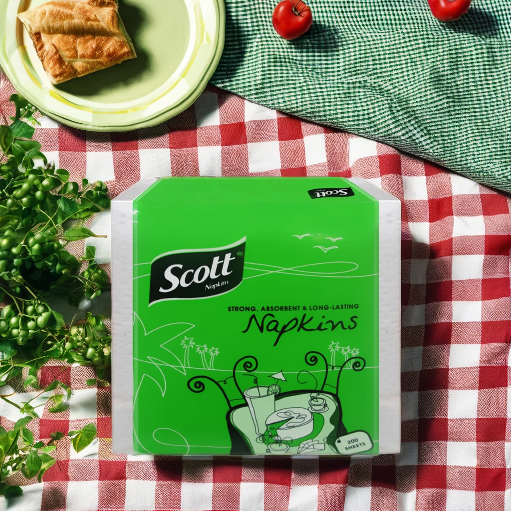 Virgin Wood Pulp 1-Ply Paper Napkins and Serviettes Cocktail and Restaurant Use Bag Style Tissue