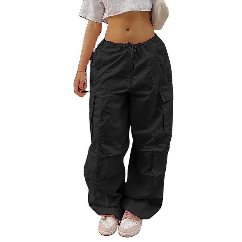 OEM Low Waist Breathable Ladies Trousers Loose Cargo Pants Street Wear Fashion Casual Women Jogger Pants & trousers