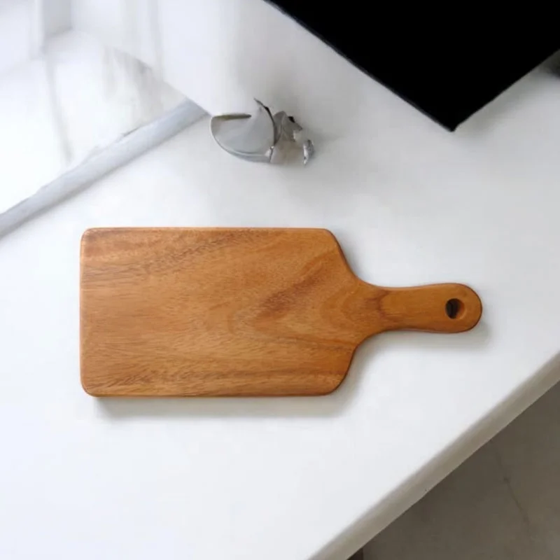 Buy Acacia Wood Chopping Board Anti Bacterial Seasoned with Organic Mineral Oil Rectangle Shape Thick Wooden Cutting Board
