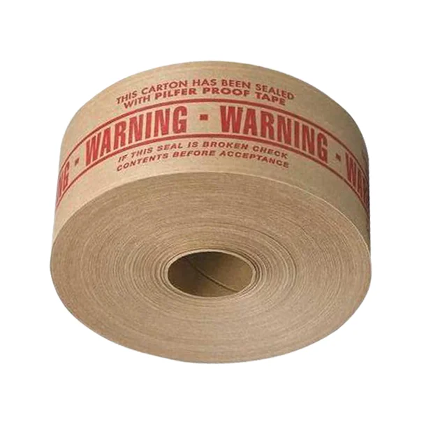 Custom Logo Printed Adhesive Tape Water Activated Gummed Reinforced Kraft Paper Tape