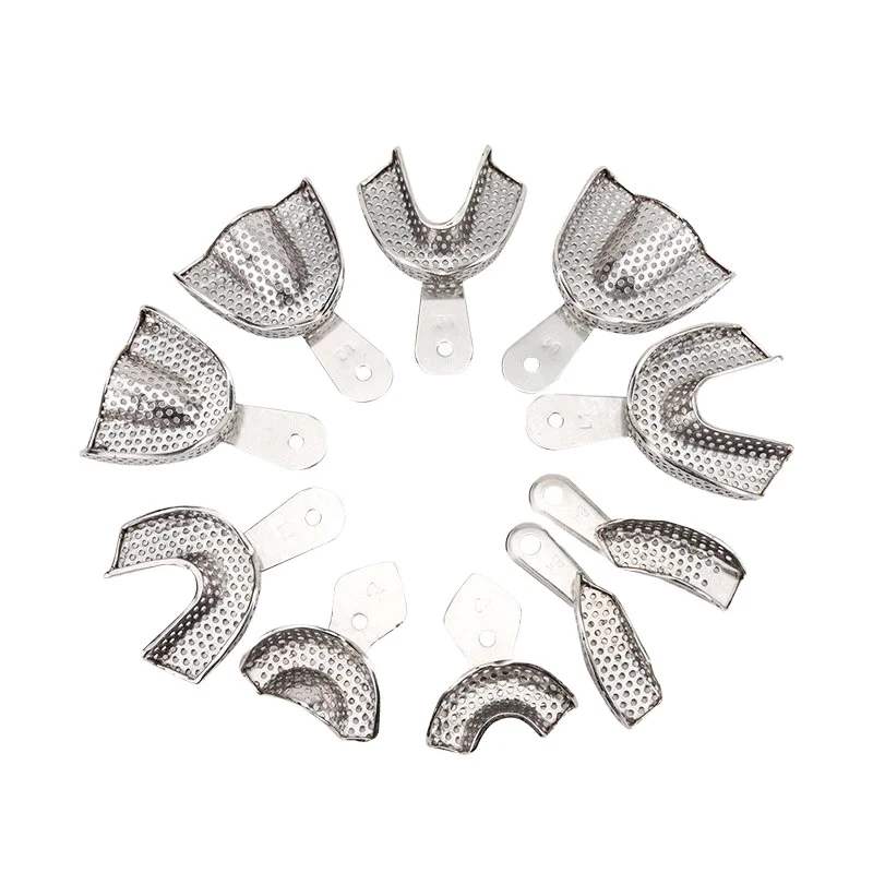Upper Lower Dental Autoclave Metal Impression Trays Stainless Steel Impression Trays Dental Instruments