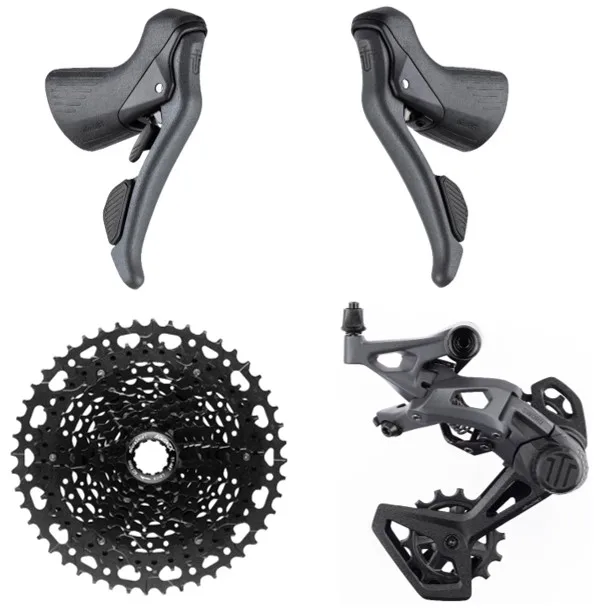 microSHIFT Sword gravel groupset, 1x10 speed, 48T Alloy cassette, dropper control, dropbar shifter