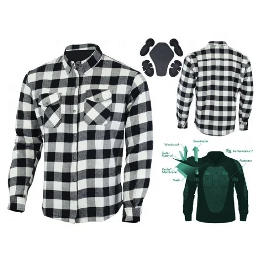 2021 Wholesale New Cafe Racing Protective Shirt Cafe Brat Riding Flannel Wear OEM Custom Street Bikers Fashion CE Body Armors