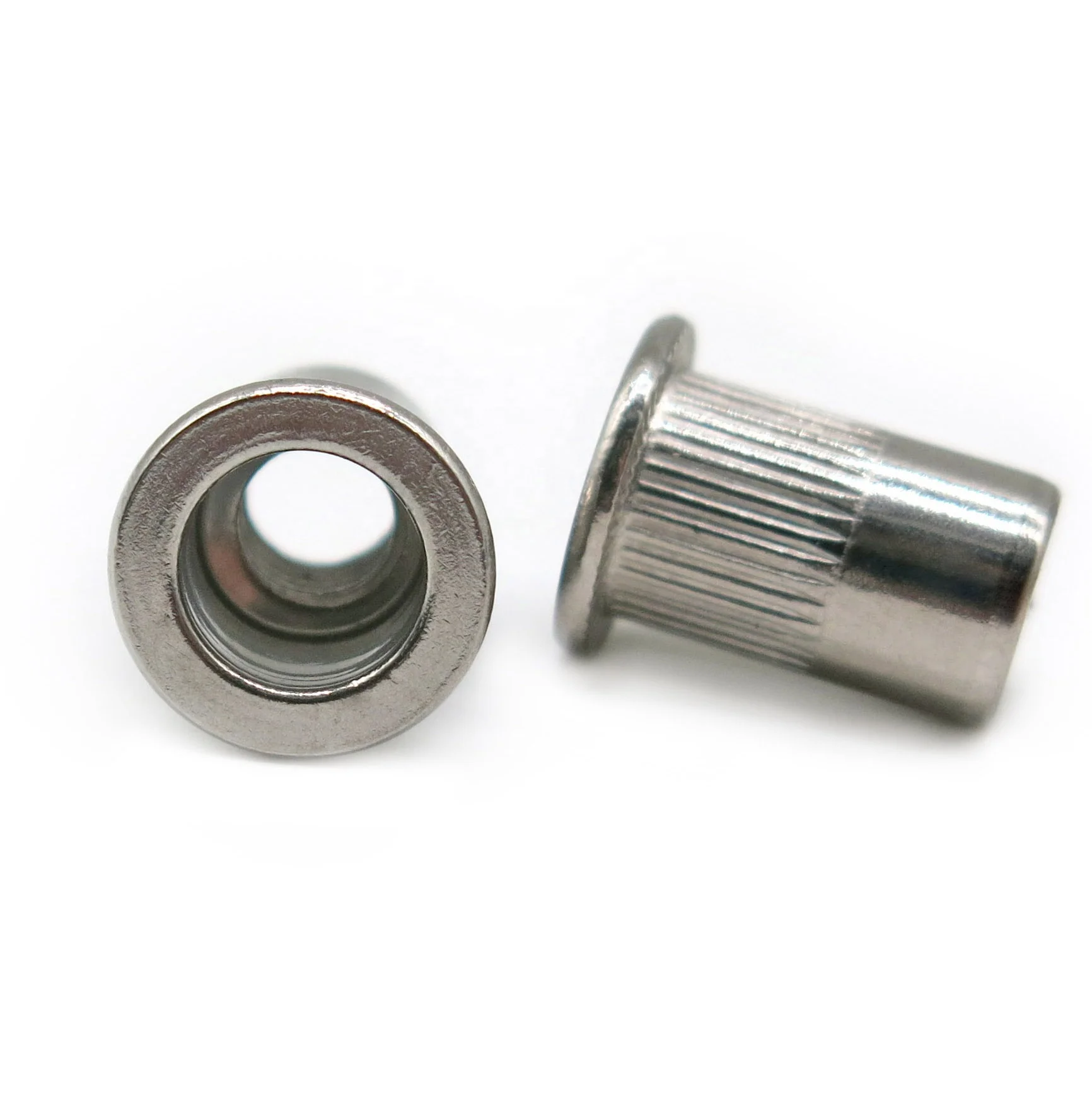 Made in china Stainless Steel SUS304 Carbon Steel Zinc Plated Rivet Nuts Flat Round Head Pull Rivet Nuts With Knurled Body