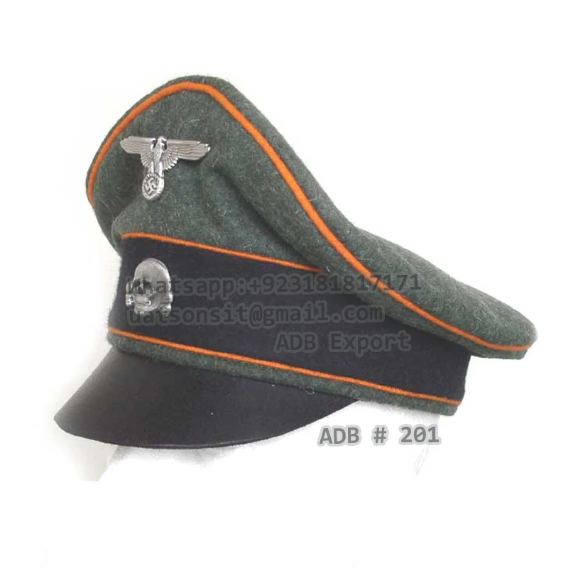 FIELD GRAY CUSTOM LOGO EMBROIDERY BERETS WOOL STRAW HAT GERMAN WOOL HATS STRAW HAT