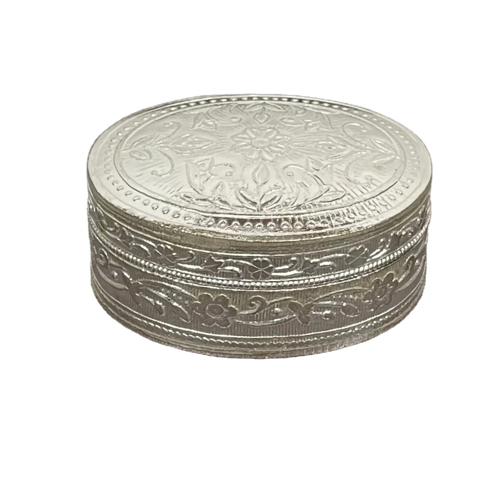 Hand Craved Engraved Designs German Silver Trinket Box For Jewelry Antique jewelry Keepsake gift Box Case for Girl
