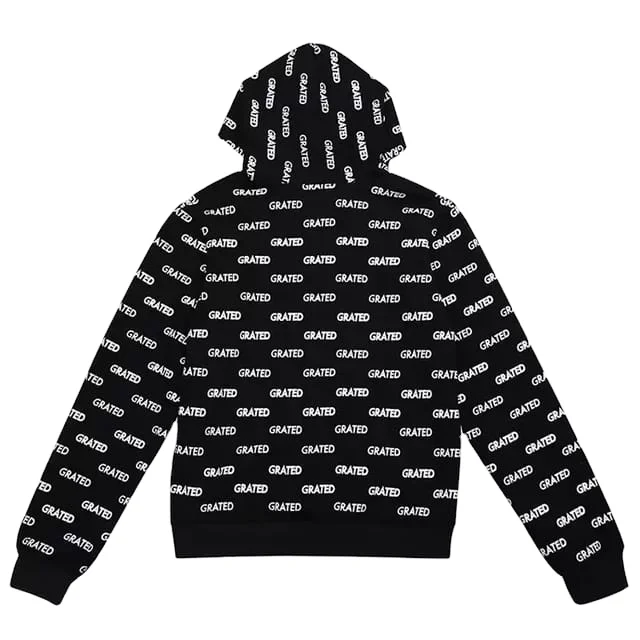 Streetwear Hip Hop Full Zip up Hoodies Custom Logo All Over Print Hoodie Heavyweight Cotton Full Face Zip up Hoodie Men Hoddies