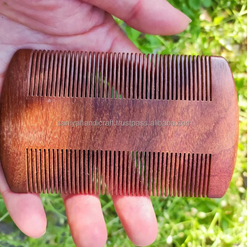 Factory Supply Luxury Acacia Wood Hair Comb Double Side Wholesale Home Salon Use Export Quality Natural Hair Straightener Comb