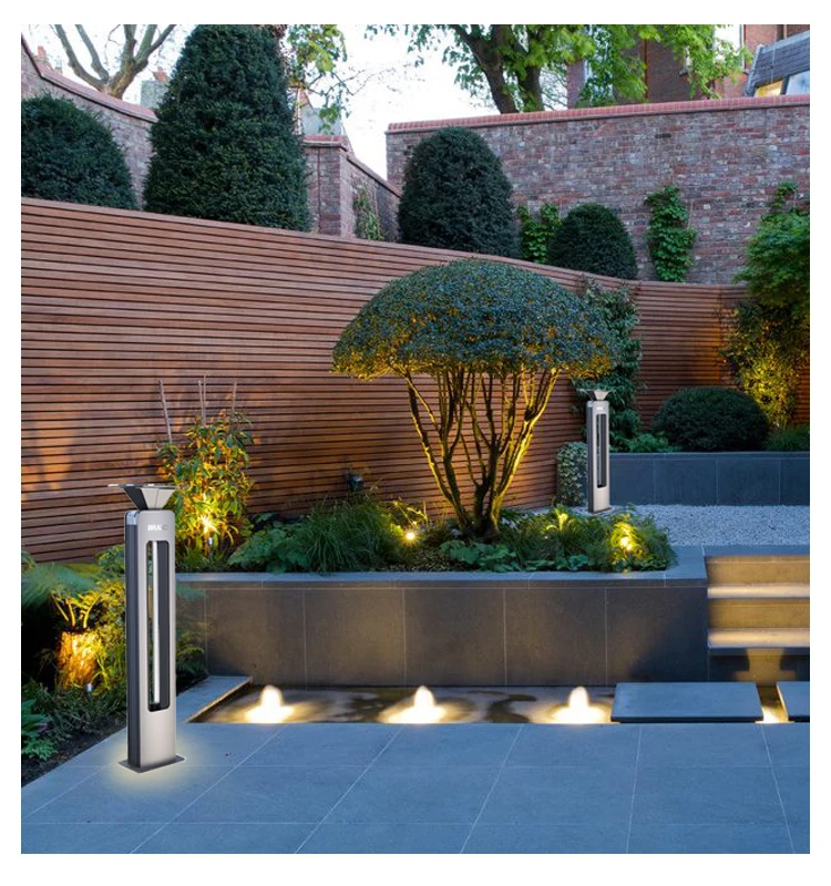 Solar bollard light France Aluminum outdoor pathway landscape light popular solar garden light pathway lamp