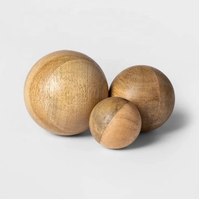 Набор декоративных деревянных украшений из натурального костяного шара