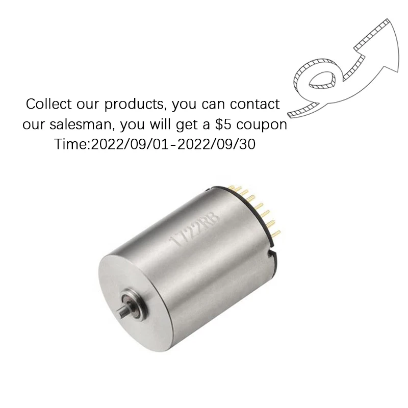 Faradyi Customized 17*22mm High Speed Coreless Motor BLDC 5V 7.4V 12V 24V 25000Rpm Slotless Motor For Smart Robot