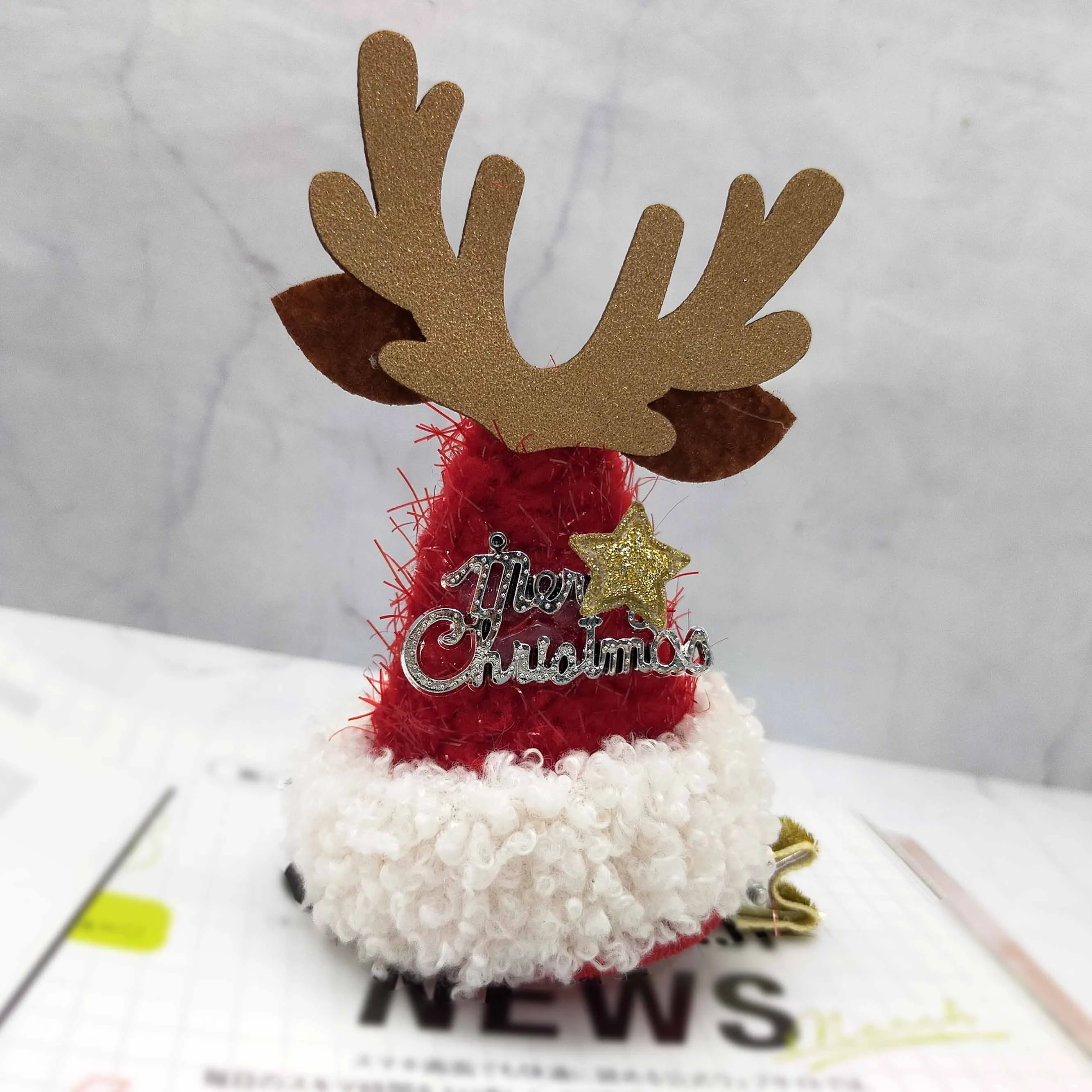 Christmas Deer Horn Decorated Hair clips for Festival  Outfit