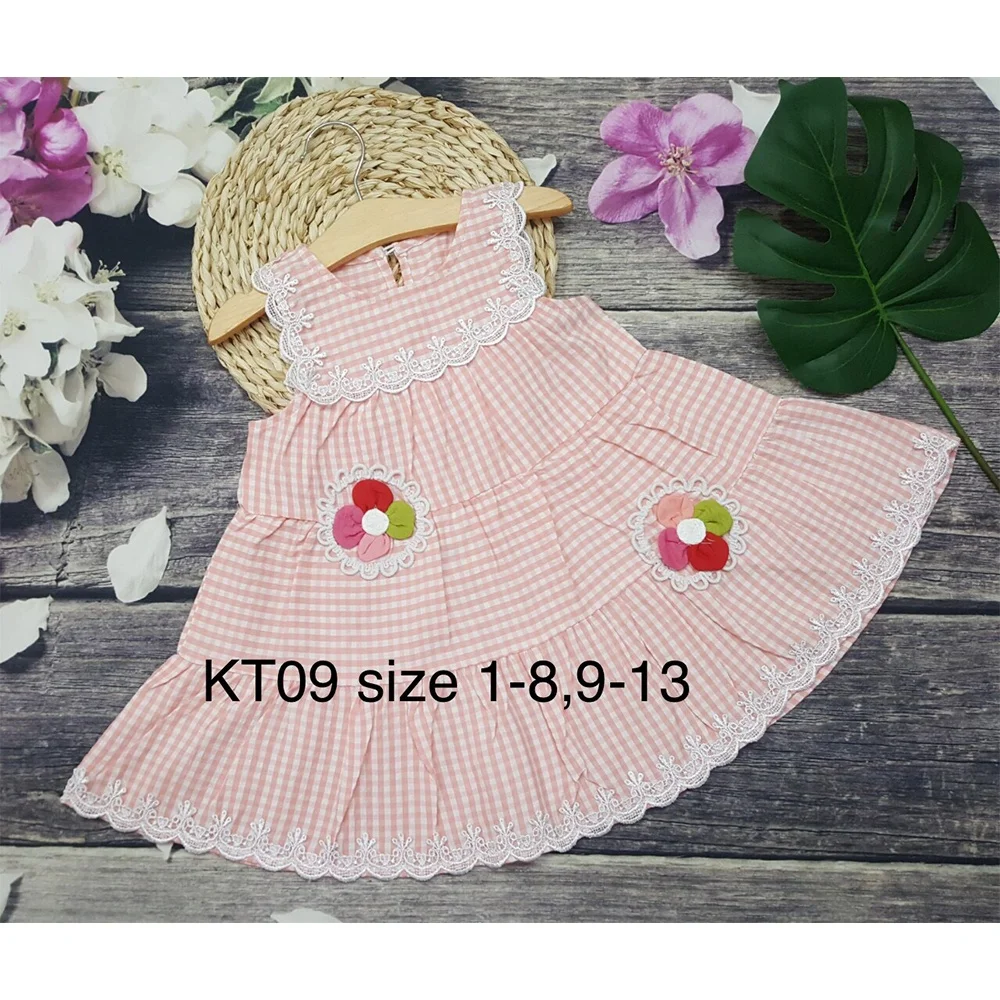 Новое модное платье со сборками От 1 до 6 лет одежда для детей Хлопковое маленьких девочек изготовленные во Вьетнаме
