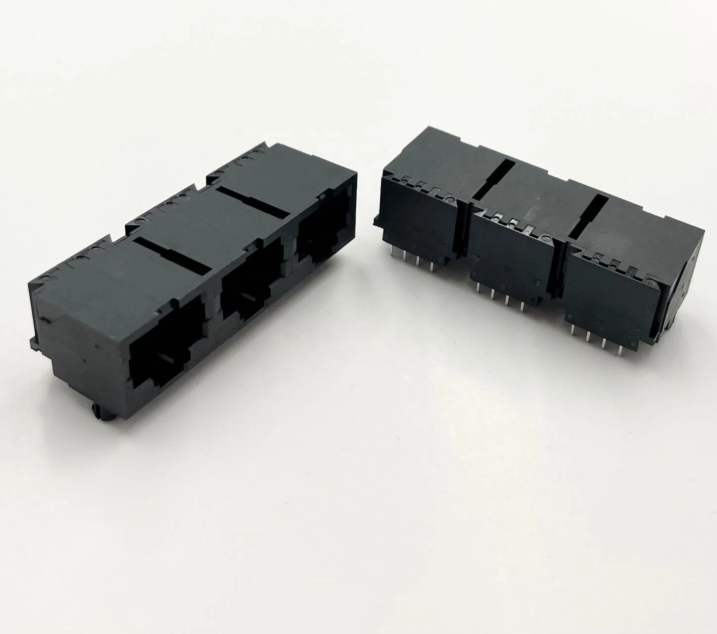 RJ45 Flat Pin Tab down unshielded 1X3PORT Female no Led