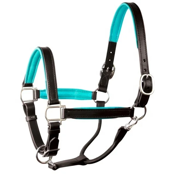 Качественная натуральная кожа Horse Halter с светло-Синей мягкой неопреновой подкладкой для носа и шеи по доступной цене
