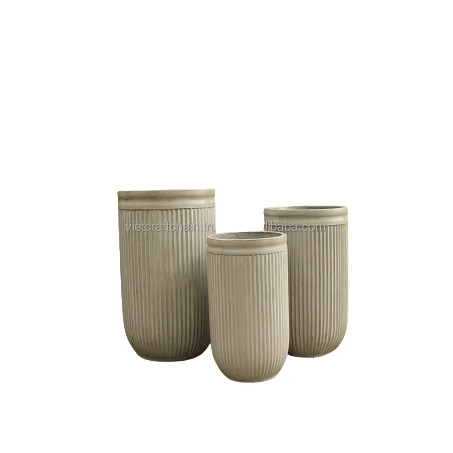 Wholesale Concrete Outdoor Planter Pots Flower Pots for Garden Plants Customize Color Made in Vietnam