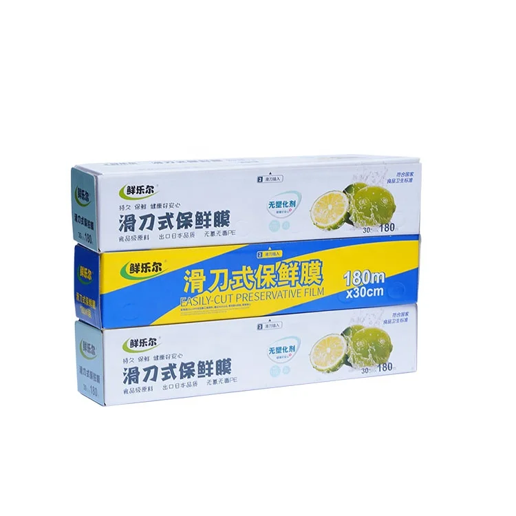 Kitchen Fresh Keeping Vacuum Sealer Saran Wrap Food Grade Cling Film with Slide Cutter